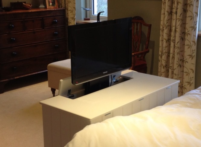 Bespoke TV cabinet with lift