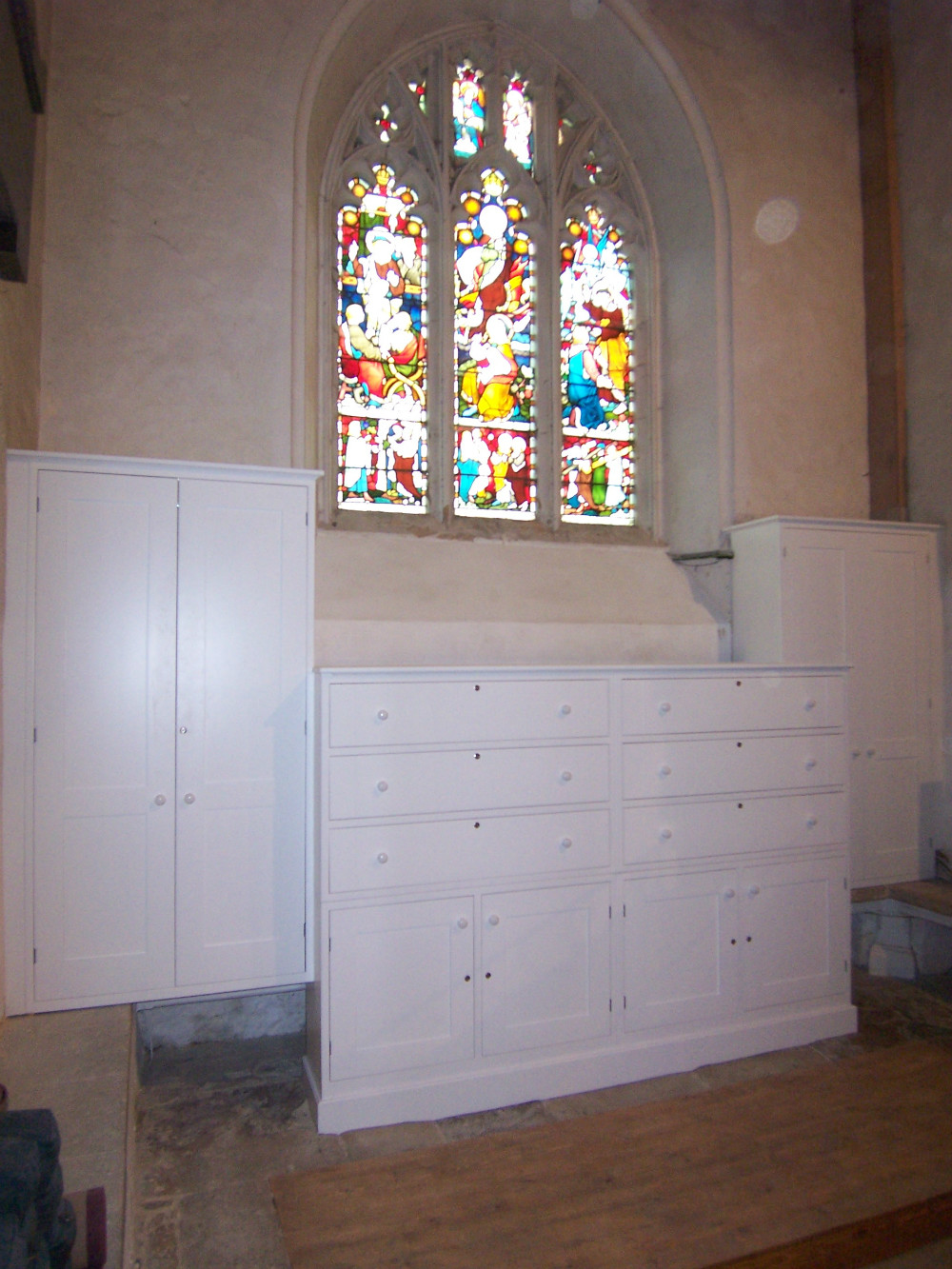 In-frame vestry cabinetry