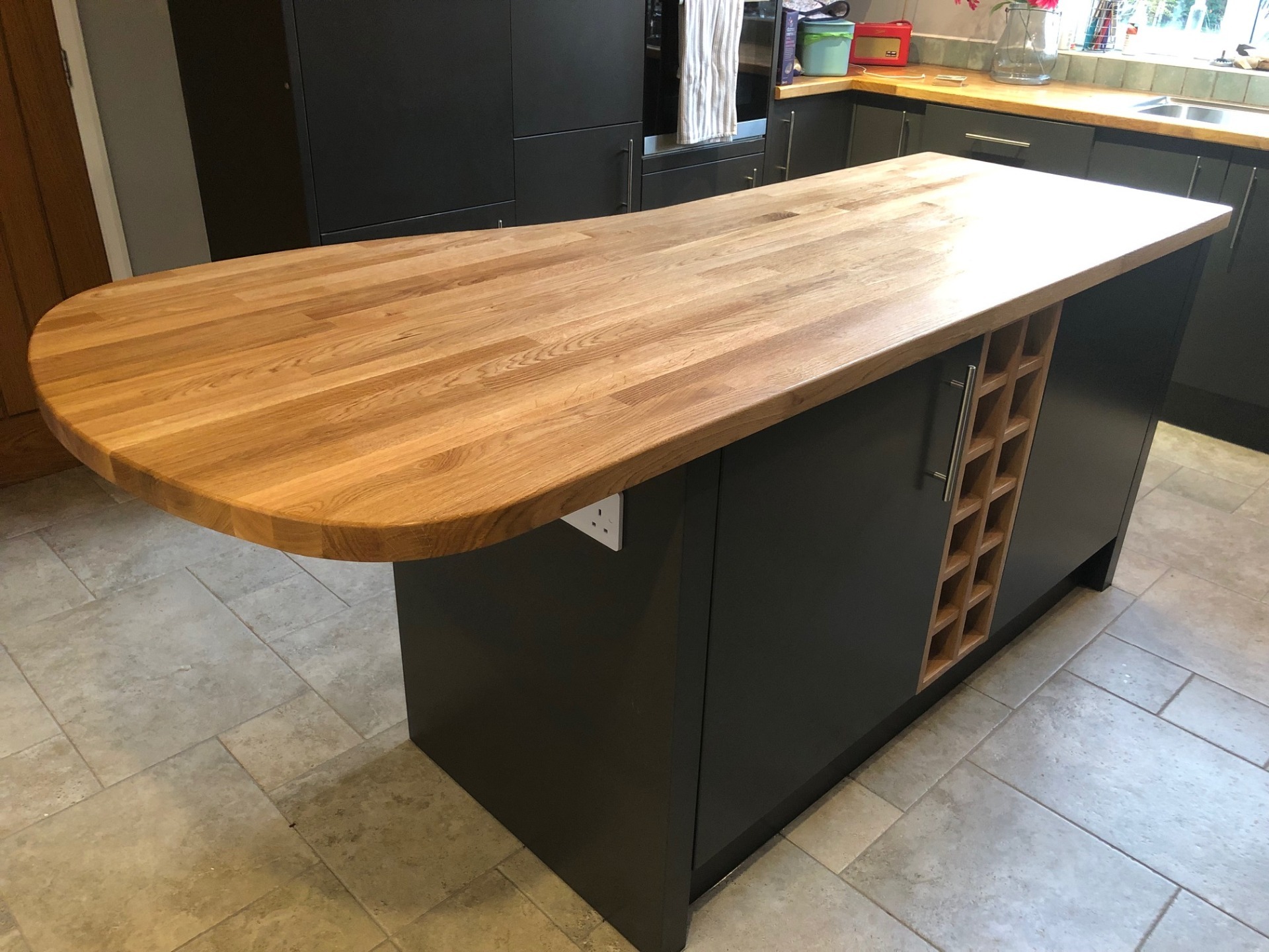 Bespoke island with timber top